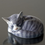 Kattefigurer i porcelæn og glas 