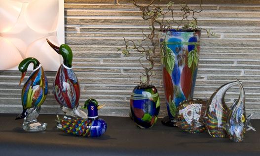 Glaskunst Enten und Vasen Dänisches Porzellanhaus