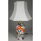 Sekskantet lampeskærm 42 cm i højden, hvid silke (vedr. 2. sortering - Se beskrivelsen)