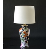 Large Chinese table lamp blue with fruits - Natura 2