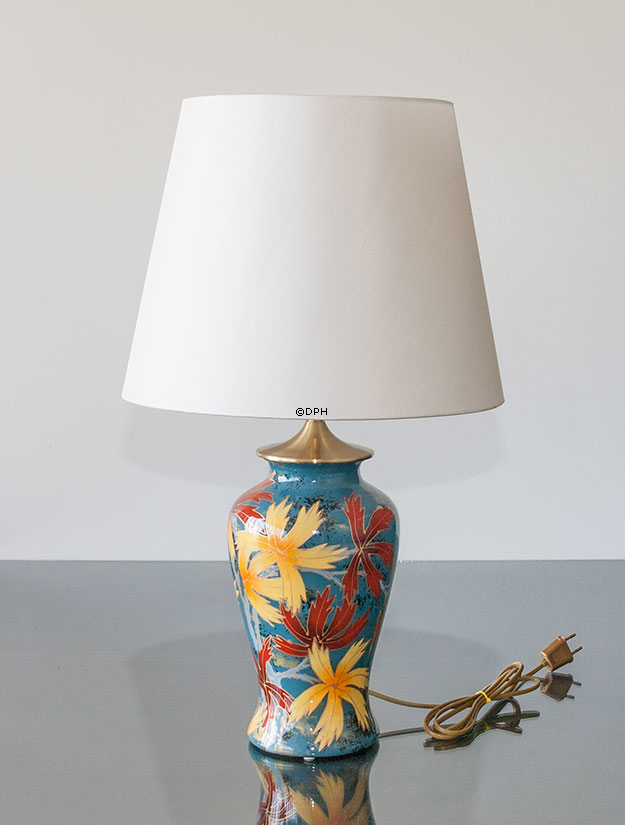 Kinesisk bordlampe med bladmønster - Danish Porcelain House