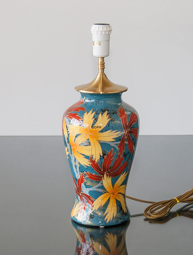 Kinesisk bordlampe med gyldne blade