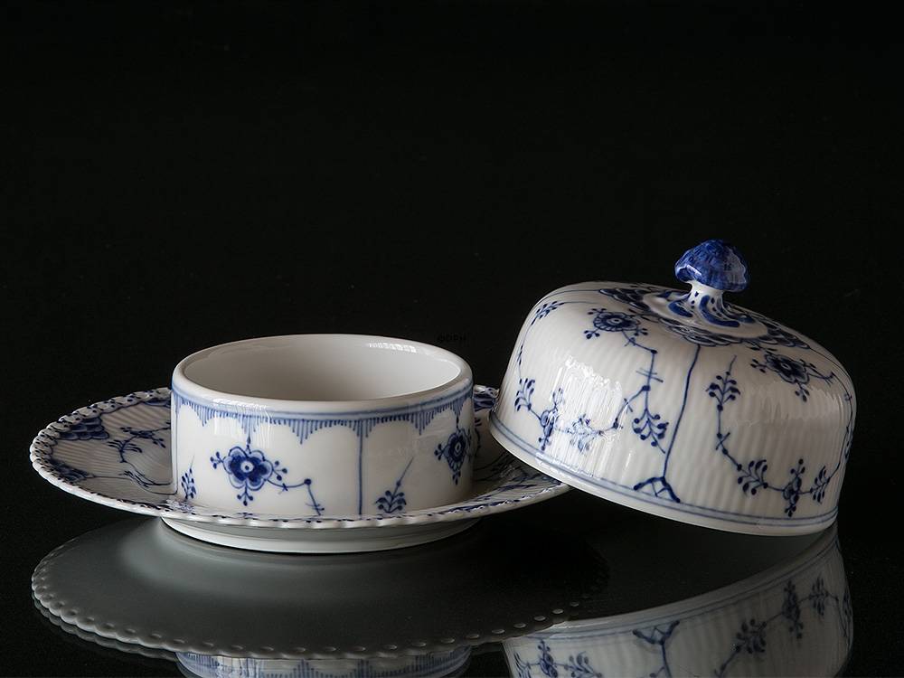 Musselmalet halvblonde lille lågkrukke Royal Copenhagen nr. 1003