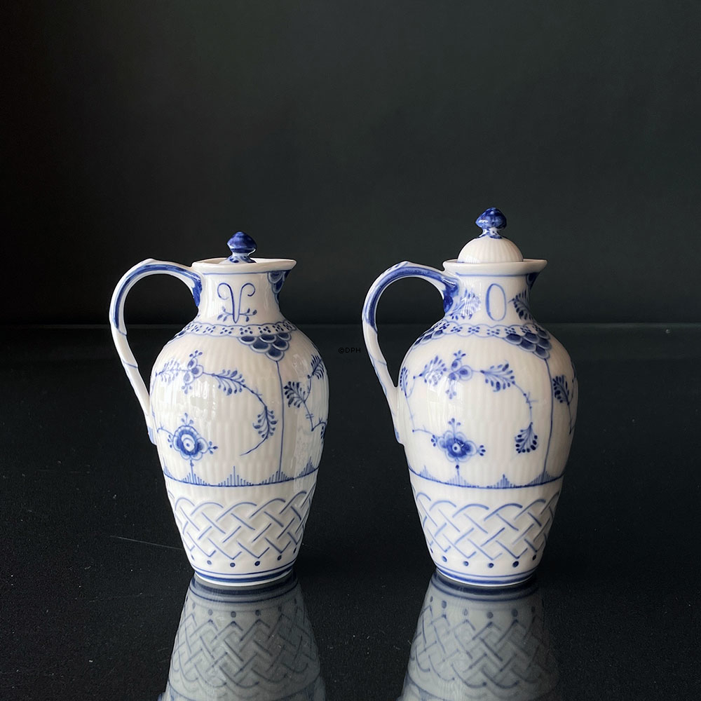 Musselmalet helblonde, Olie og eddikeflasker, SÆT nr. 1/1033, Royal Copenhagen