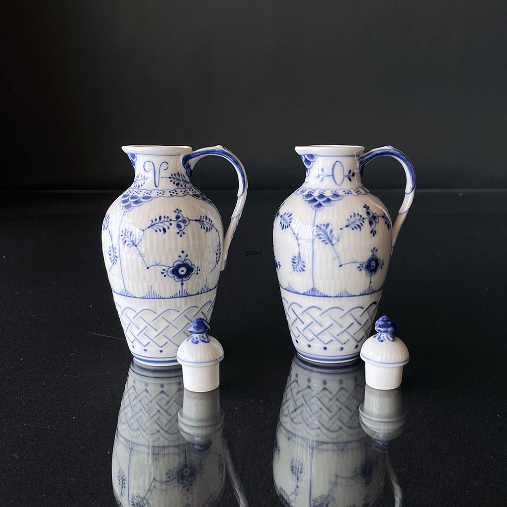 Musselmalet helblonde, Olie og eddikeflasker, SÆT nr. 1/1033, Royal Copenhagen