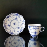 Blue Fluted, Full Lace, espresso cup, Royal Copenhagen no. 1/1037 with foots