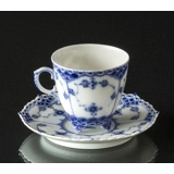 Blue Fluted, Full Lace, espresso cup with legs (early)