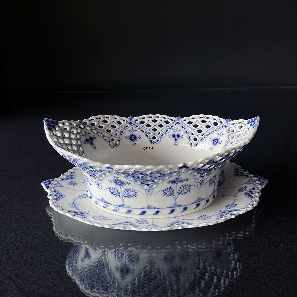 Musselmalet helblonde sjælden frugtskål 30 cm, Royal Copenhagen nr. 1/1059