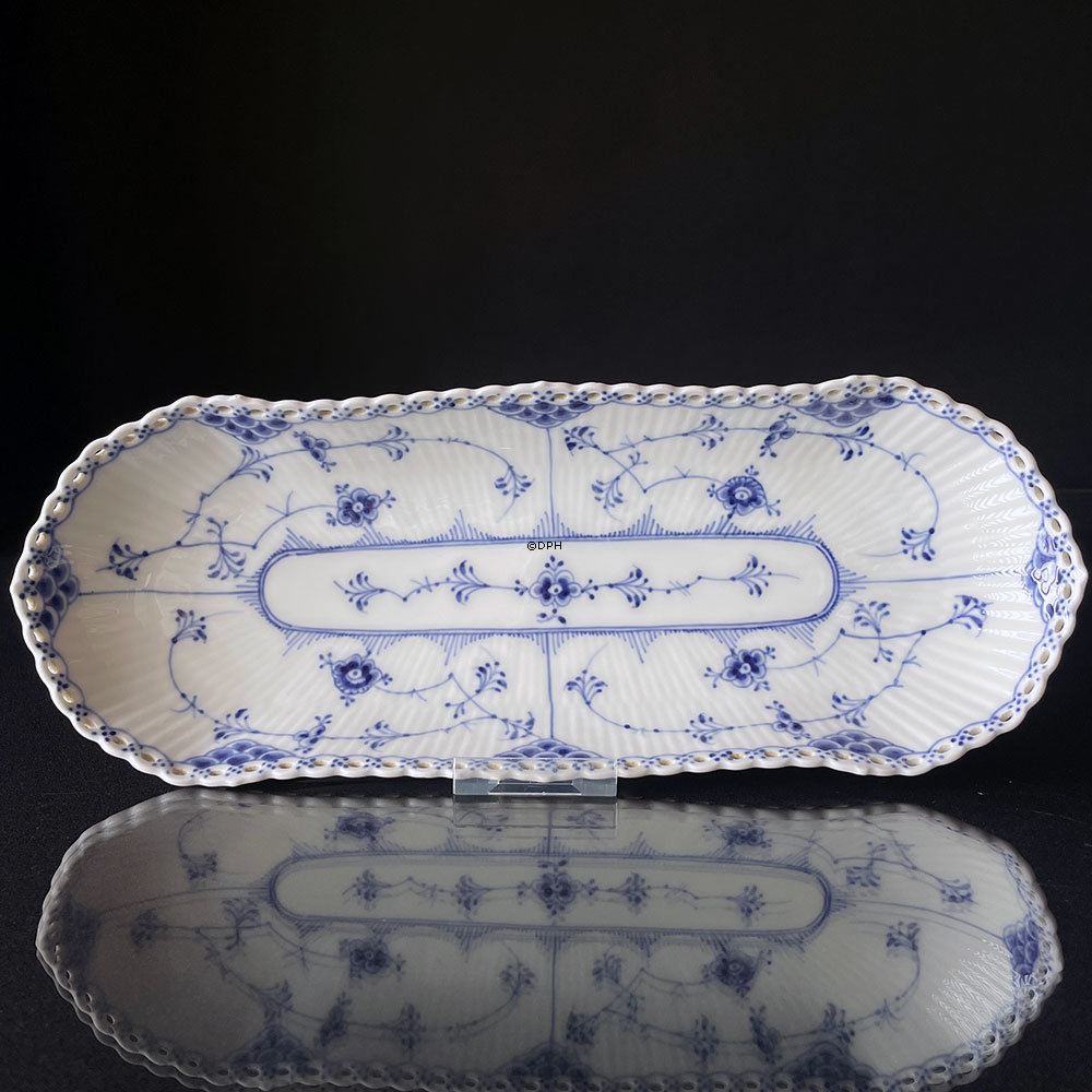 Musselmalet helblonde aflangt fad nr. 1/1194, Royal Copenhagen 37 cm