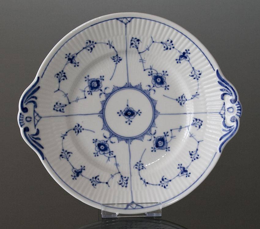 Musselmalet, riflet, kagefad 28cm, Royal Copenhagen nr. 2152