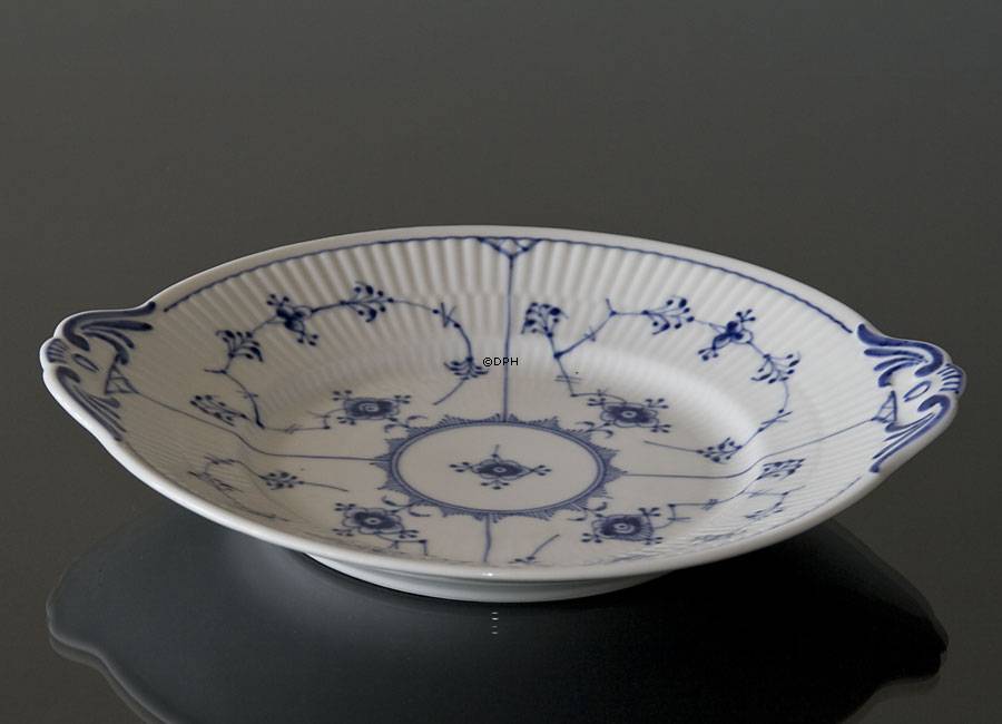 Musselmalet, riflet, kagefad 28cm, Royal Copenhagen nr. 2152