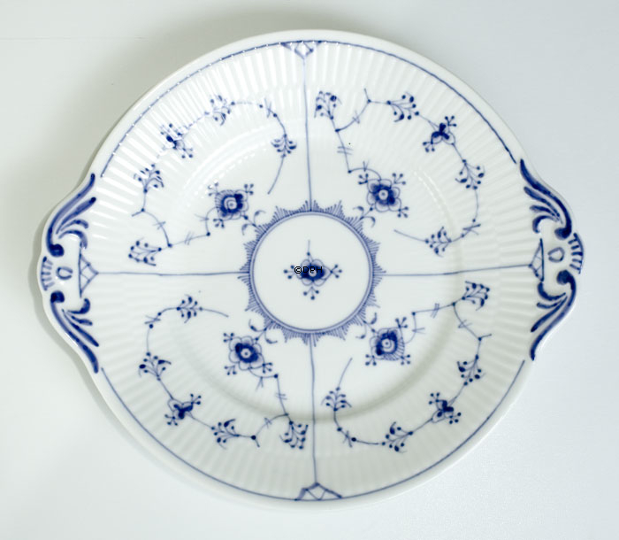 Musselmalet, riflet, kagefad 28cm, Royal Copenhagen nr. 2152