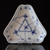 Blue Fluted Plain Triangular Pickle Dish 16cm, Royal Copenhagen no. 2211