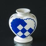 Royal Copenhagen Heart, Blue, Faience Candle Holder no. 1-2231