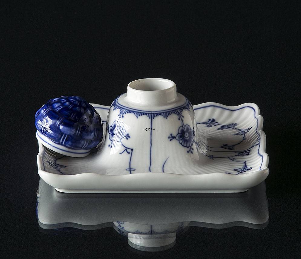 Musselmalet riflet blækhus 15cm, Royal Copenhagen nr. 475