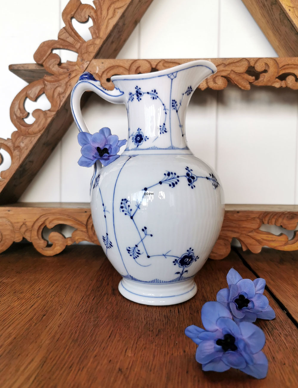 Musselmalet, riflet chokoladekande UDEN låg, Royal Copenhagen nr. 482