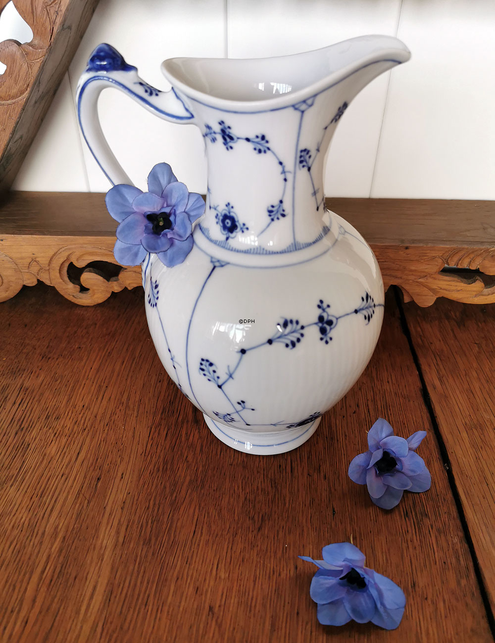 Musselmalet, riflet chokoladekande UDEN låg, Royal Copenhagen nr. 482