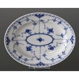Blue Fluted, Half Lace, oval dish 26cm