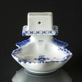 Blue fluted, half lace, pickle dish with match holder (1894-1920)