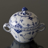 Blue Fluted, Half Lace, Sugar Bowl, Royal Copenhagen no. 606