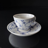 Musselmalet, riflet, kaffekop (Ø8,5cm H:6cm) med underkop (Ø14cm), Royal Copenhagen nr. 1-71