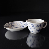 Blue Fluted, ribbed, coffee cup (Ø8.5cm H:6cm) with saucer (Ø14cm), Royal Copenhagen no. 1-71