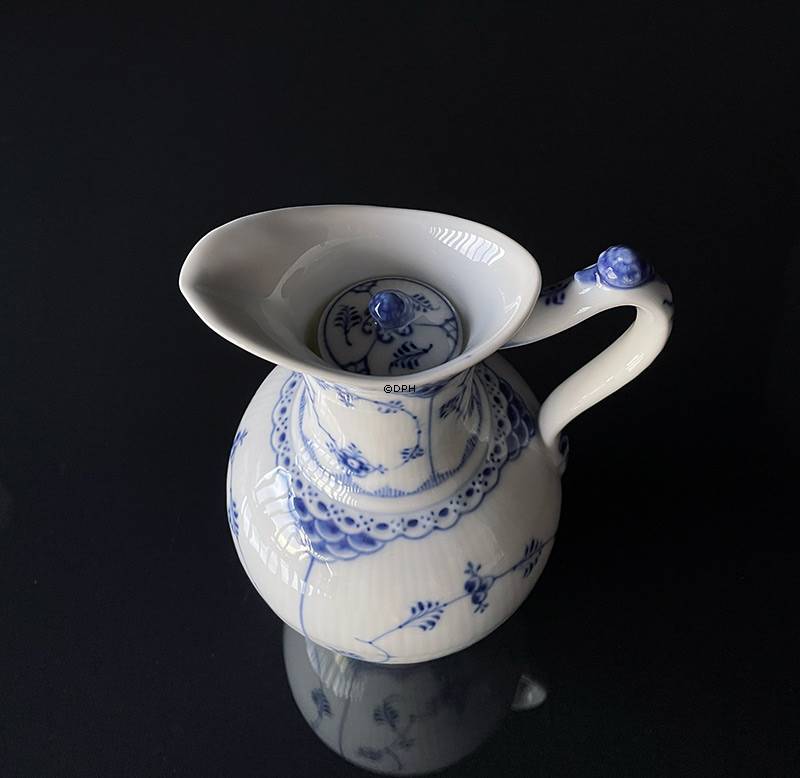 Musselmalet, halvblonde chokoladekande MED låg, Royal Copenhagen nr. 722