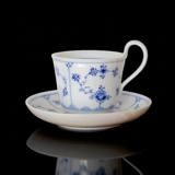 Musselmalet, riflet, højhanks kaffekop, kop Ø 8cm H:7cm, Royal Copenhagen nr. 1-74 (sjælden)