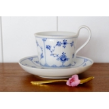 Musselmalet, riflet, højhanks kaffekop, kop Ø 8cm H:7cm, Royal Copenhagen nr. 1-74 (sjælden)