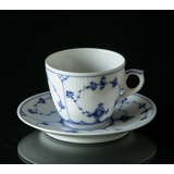 Musselmalet Gerippt, Expresso Tasse mit Untertasse, Royal Copenhagen Nr. 1-80