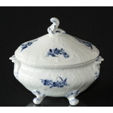 Juliane Marie Blå Blomst lille terrin (oval) længde 18cm, Royal Copenhagen