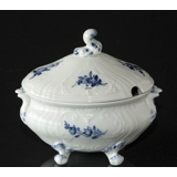 Juliane Marie Blå Blomst lille terrin (oval) længde 18cm, Royal Copenhagen