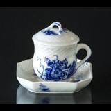 Blue Flower, Curved, Cream cup with saucer., Royal Copenhagen no. 1542