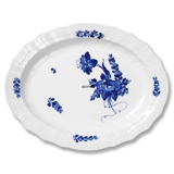 Blå Blomst, svejfet, ovalt fad 42 cm, Royal Copenhagen nr. 1557