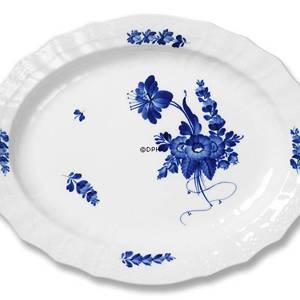 Blå Blomst, svejfet, ovalt fad 42 cm | Nr. 10-1557 | DPH Trading