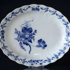 Blå Blomst, svejfet, ovalt fad 27 cm | Nr. 10-1580 | DPH Trading
