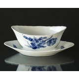 Blue Flower, Curved, Sauce boat on fixed stander, Royal Copenhagen no. 1651