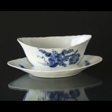 Blue Flower, Curved, Sauce boat on fixed stander, Royal Copenhagen no. 1651