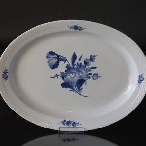 Blå Blomst, flettet, ovalt fad 45cm | Nr. 10-8019 | DPH Trading