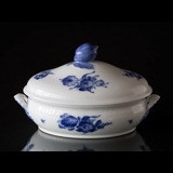 Blue Flower, Braided, oval Dish with Cover no. 10/8054, Royal Copenhagen