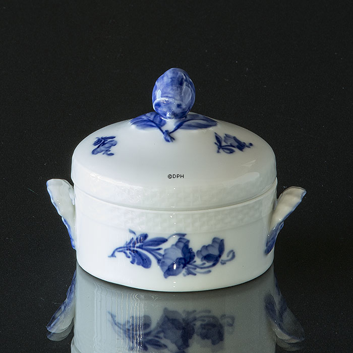 Blå Blomst, flettet, krukke med låg nr. 10/8138, Royal Copenhagen