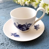 Blue Flower, Braided, Cup with high handle and Saucer no. 10/8193, Royal Copenhagen