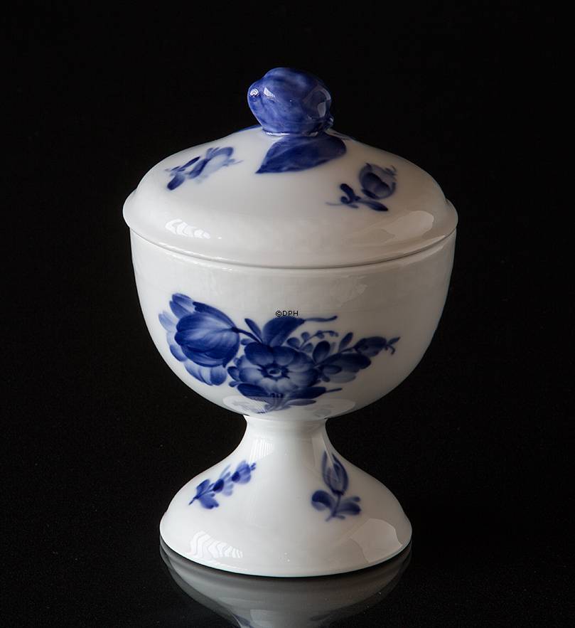 Blå Blomst, flettet, marmeladekrukke med låg nr. 10/8241, Royal Copenhagen
