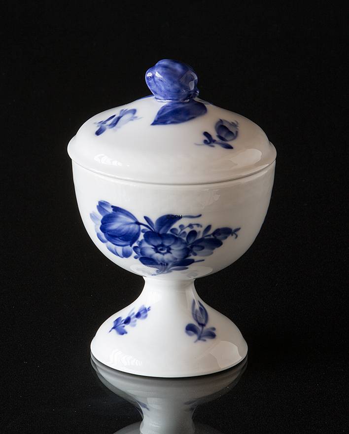 Blå Blomst, flettet, marmeladekrukke med låg nr. 10/8241, Royal Copenhagen