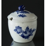 Blå Blomst, flettet, marmeladekrukke med låg nr. 10/8250, Royal Copenhagen