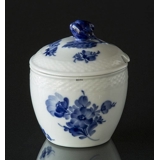 Blå Blomst, flettet, marmeladekrukke med låg nr. 10/8250, Royal Copenhagen