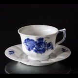Blue Flower, Angular, VERY Large Tea Cup and saucer no. 10/8501, Royal Copenhagen