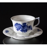 Blue Flower, Angular, VERY Large Tea Cup and saucer, Royal Copenhagen