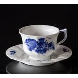 Blaue Blume, eckig, große Teetasse und Untertasse Nr. 10/8501, Royal Copenhagen