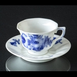 Blue Flower, Angular, Tiny Coffee Cup no. 10/8519, Royal Copenhagen Cup Ø6cm H: 4.5cm saucer: Ø 9.8cm